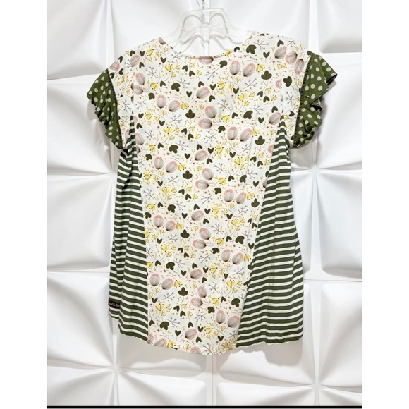 Matilda Jane Sz M Floral Print Ruffled Top Flutter Sleeve Spring Summer Womens - Picture 3 of 9